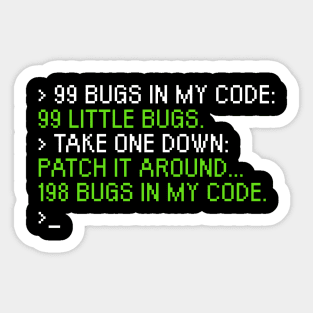 99 bugs in the code Sticker